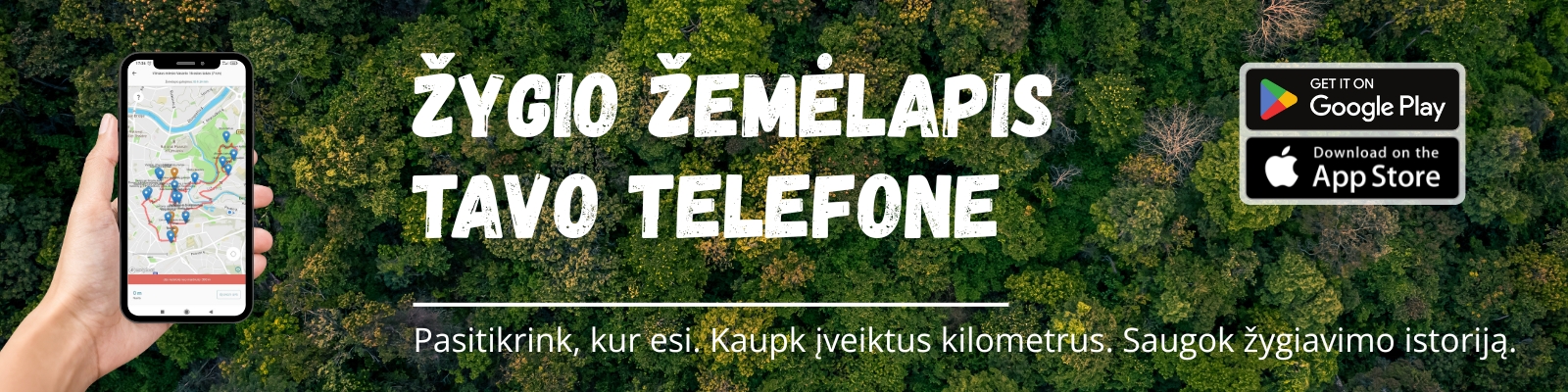 Žygio virtualus žemėlapis telefone