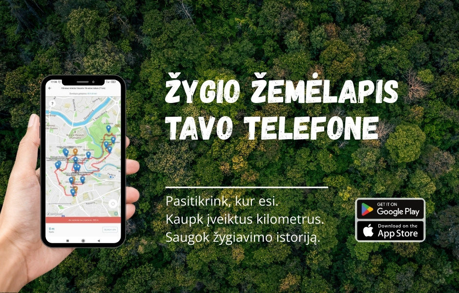 Žygio virtualus žemėlapis telefone
