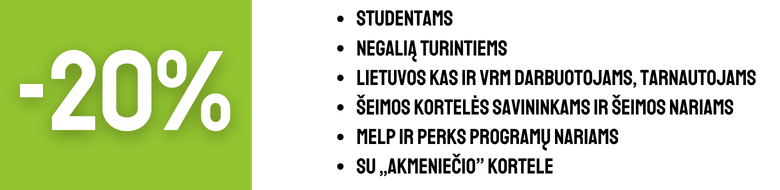 Akmeniečio kortelė nuolaida